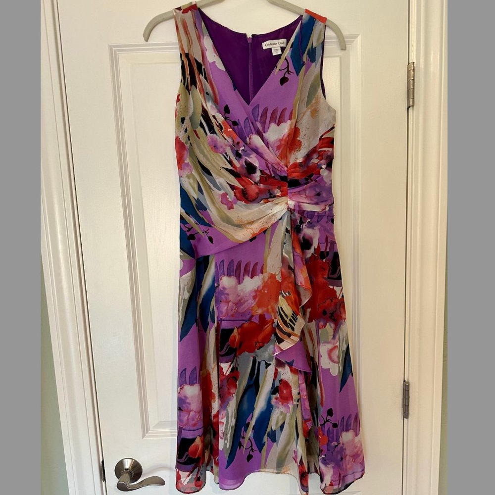 Coldwater Creek Floral Faux Wrap Dress Size 4